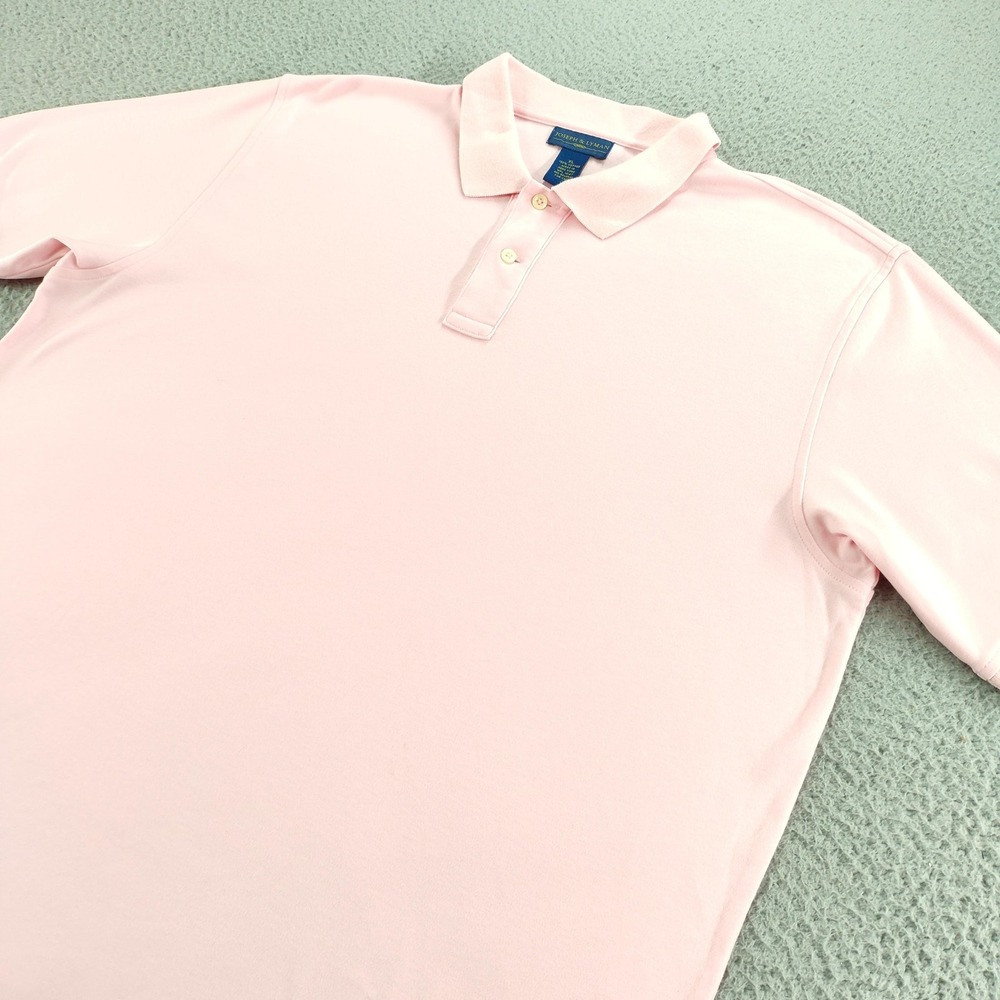 Vtg Joseph & Lyman Polo Shirt Mens XL Pink Solid Cotton Knit Casual Short Sleeve